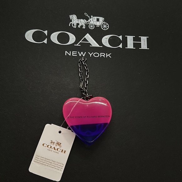 Coach X Richard Bernstein Jello Heart Bag Charm Keychain Chain FOB Retro Resin - Picture 6 of 7
